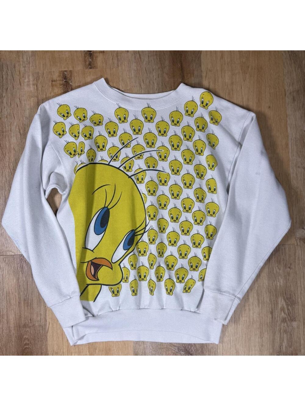 90s Tweety Bird Crewneck – White (L)
